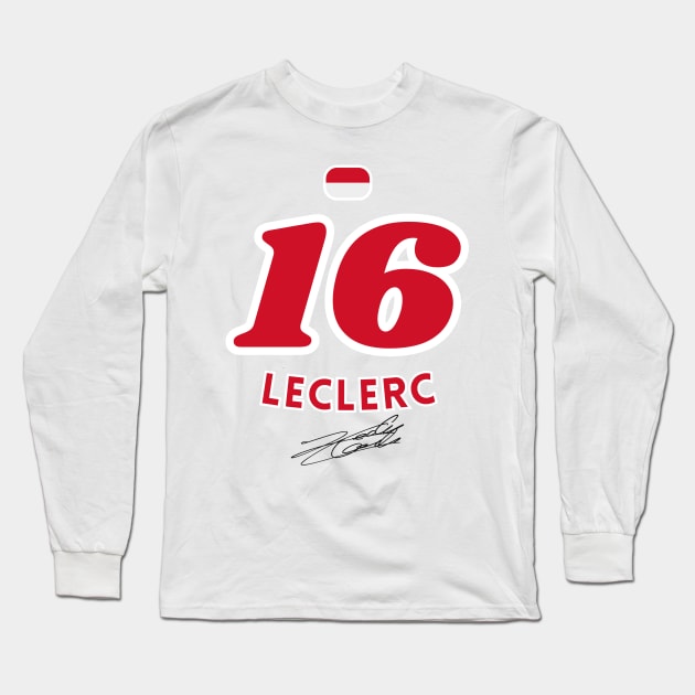 Charles Leclerc Signature Design Long Sleeve T-Shirt by Formula Ghostly